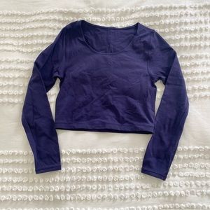 Lululemon Midnight Purple Long-Sleeve Crop Top Size 8